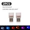 4Pcs Car Mini USB LED Ambient Light Portable Plug and Play Decorative Atmosphere Lamps for Interior Environment Flashing Light