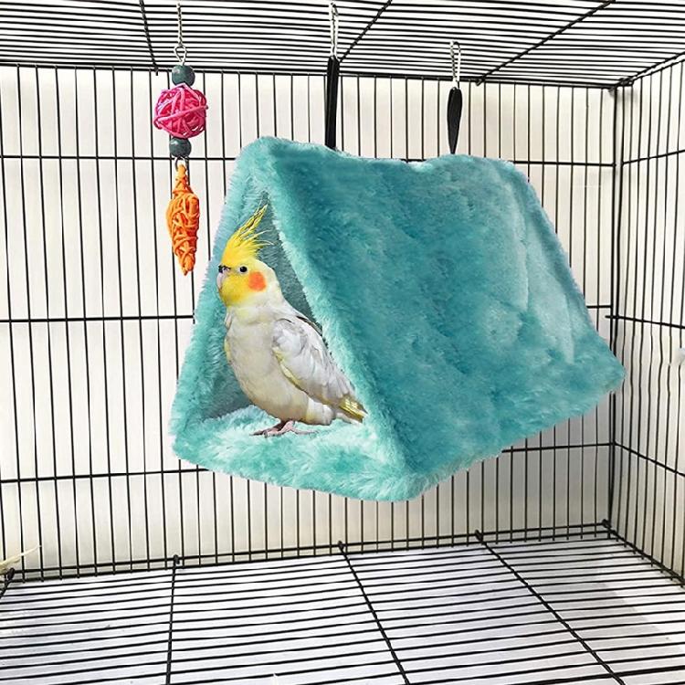 Parrot Hammock with 2 Hanging Hooks Warm Snuggle Hut Cage Tent for Cockatiels