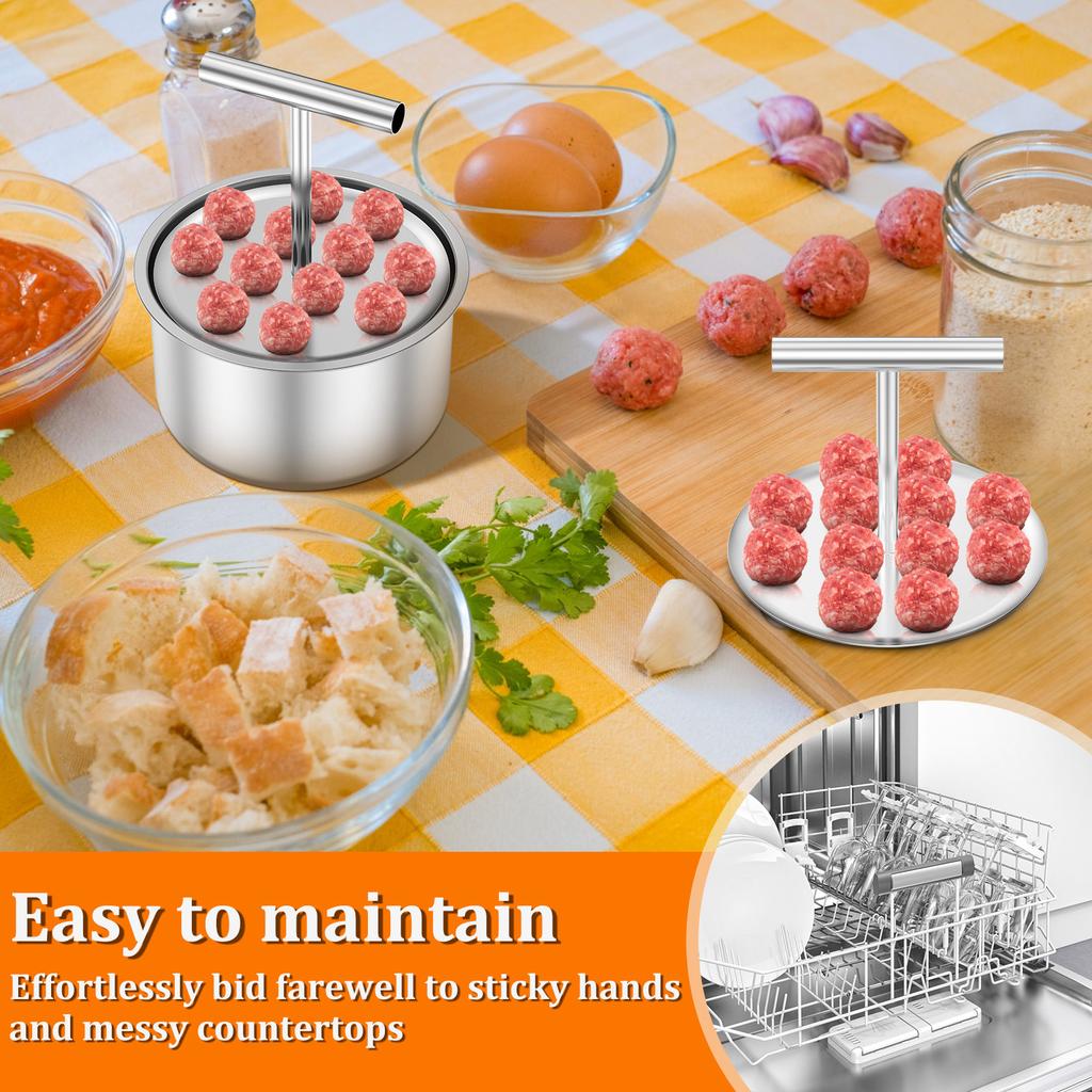 4Pcs Press Meatball Maker Stainless Steel Meatball Maker 6/12 Hole Manual Meat Balls Making Tool for Cooking Kitchen Accessories