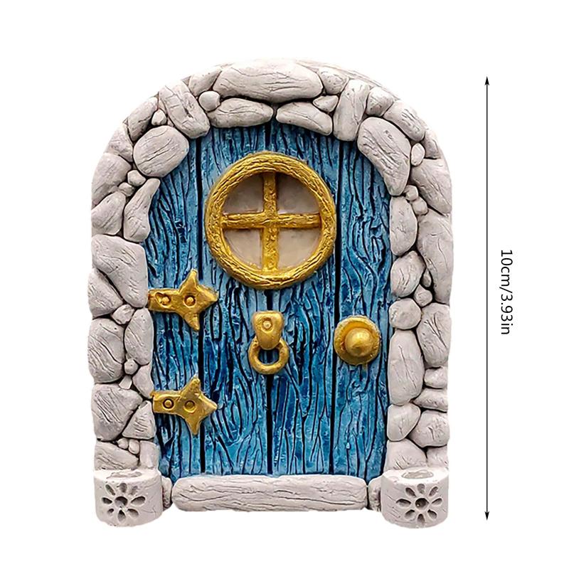 1PC Elf Fairy Door Miniature Garden House Decor Tree Doors Miniature Yard Art Wooden Sculptures Mini Home Garden Doors Ornaments