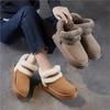 Thick Soled Genuine Leather Snow Boots Warm And Plush Cotton Shoes Cow Suede Women's Short Boots
