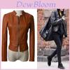 Vintage Leather Jacket For Women With Zipper Closure For Casual Wear