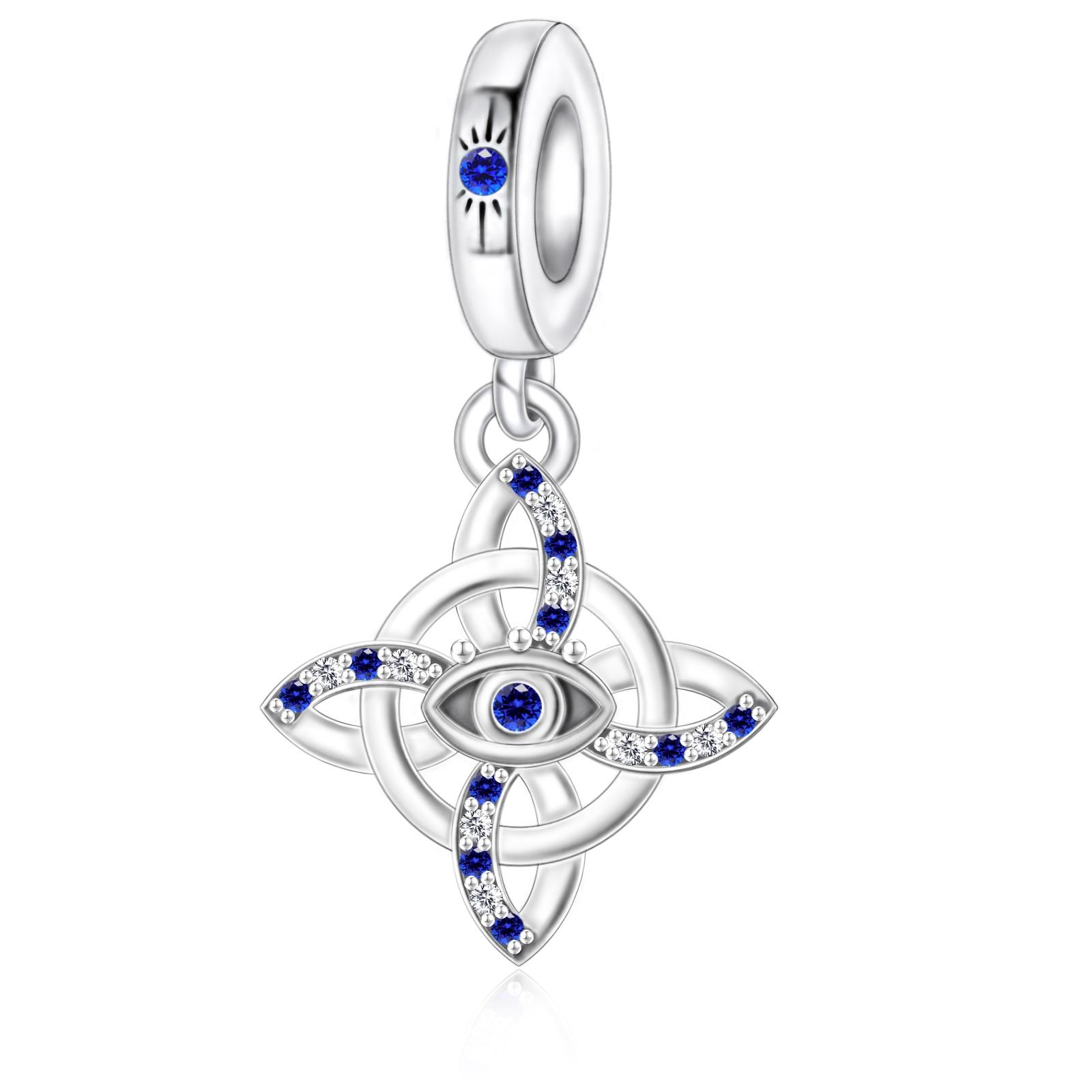 

925 Silver Celtic Knot Evil Eye Bracelet Fit Original Pan Charms Protection Good Luck Beads For Daughter Berloque