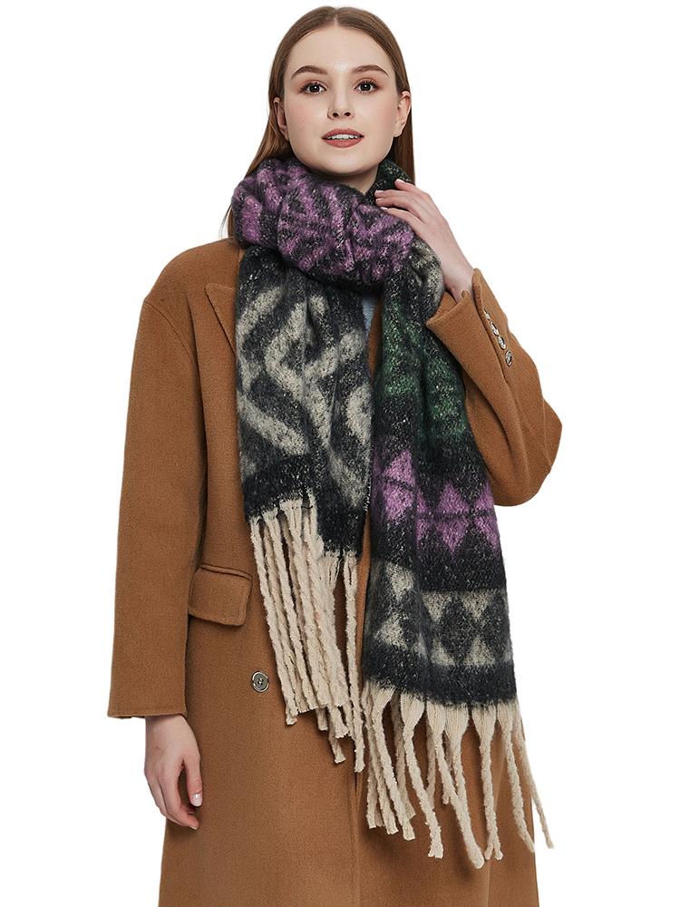 Neuer Damen Schal Kopftuch Winter Dame Retro Dick Warm Quaste Schals Pashmina Mujer Lange Wickeltücher Foulard Bufanda Boho
