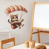 Cartoon Cute Cat Paragliding Wall Sticker Self-Adhesive Removable Bedroom Living Room Hallway Home Decor Art