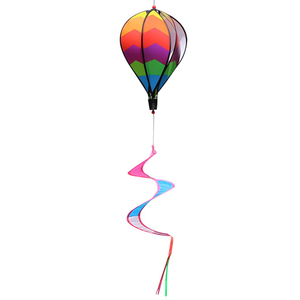 Hot Air Balloon Wind Spinner Rainbow Hanging Wind Twister Garden Outdoor Decor Child Gift Festival Celebration Hot Air Balloon
