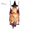 Front Porch Holiday Display Hanging Swing Ghost Halloween Decoration, Spooky Light Up Large Swinging Adjustable Cord with Blood Fabric for Yard