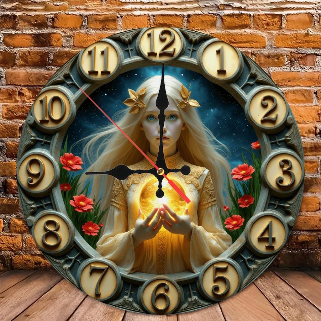Matte Finish 25x25cm Wood Wall Clock with Satin or Oiled Wood Surface