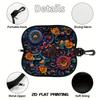 2D-Colorful Floral Mandala Art Glasses Case, Protective Sunglasses Case with Zipper, Durable Eyewear Holder Pouch, Lightweight Travel Accessories for