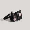 Y2K Underarm Bag Women Fashion Chain Shoulder Bag Vintage Hobo Crossbody Bag With Patches