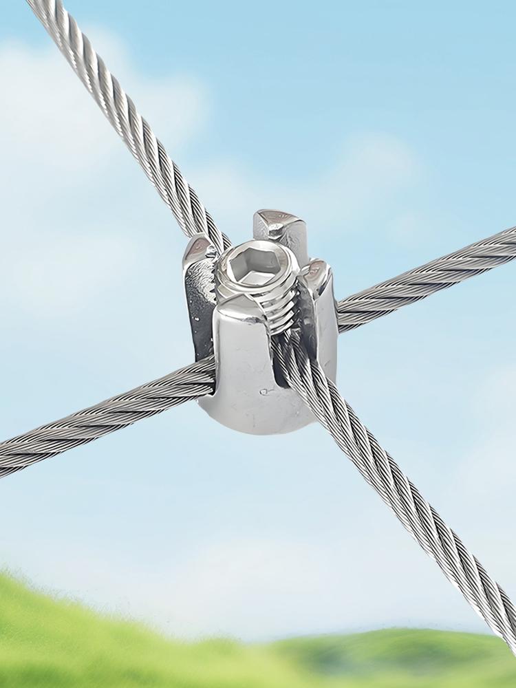 20 PCs Cross Wire Ropes Clip Stainless Steel Cable Clips No Drilling for Climbing Plants & Fence Outdoor