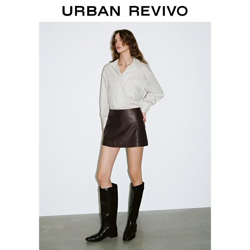 UR Women s Striped Relaxed Long-Sleeve Shirt L