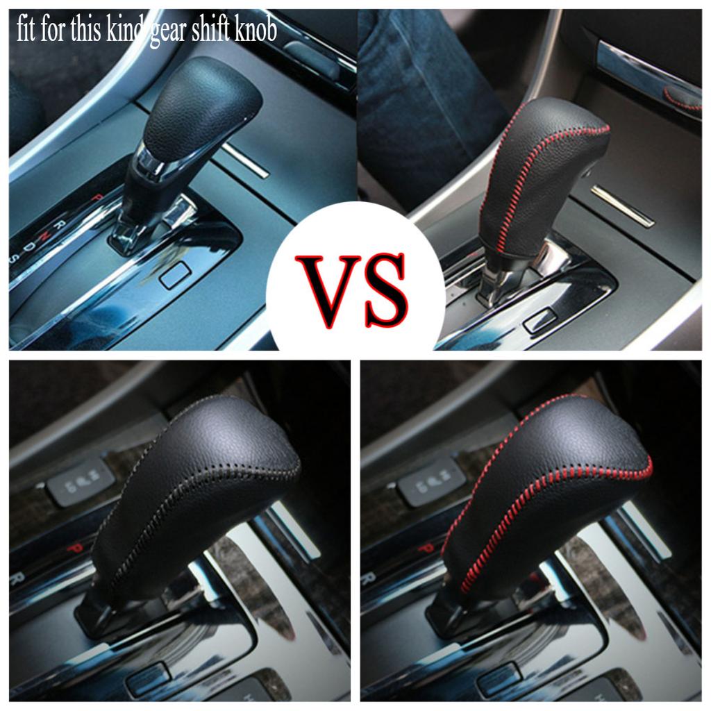Leather Car Gear Shift Collars Gear Shift Knob Cover for Honda Accord 8th 9th 9.5th 2008 - 2017 AT Gear Shift Head Covers