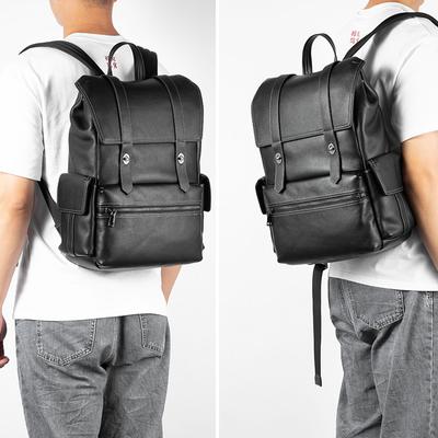 Genuine Leather Backpack Casual Multi-functional Vertical Computer Backpack Korean First Layer Cowhide Bag