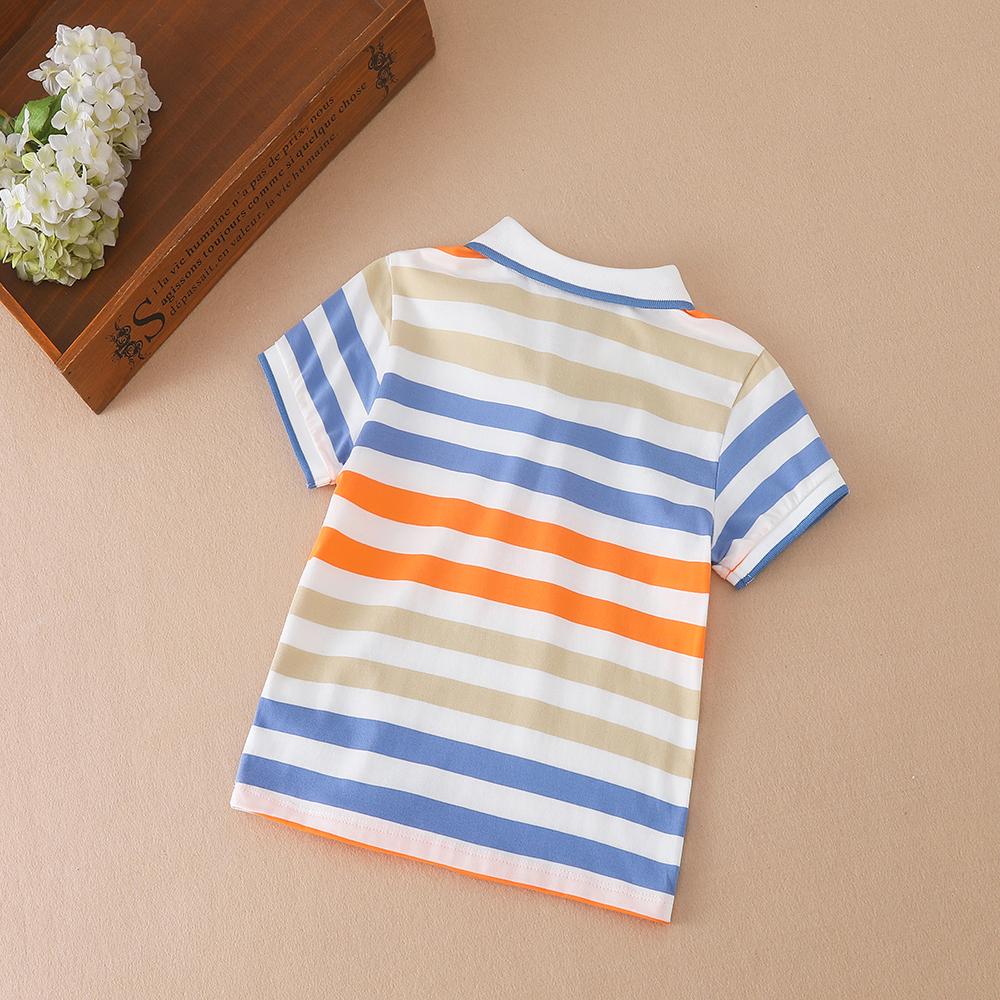 Polos para Bebé Niño de Alta Calidad Verano Manga Corta Rayas Top Camisa Ropa 2T-6T Niños Camisetas Cuello Vuelto