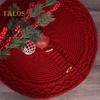 Christmas Tree Skirt Braided Cable Knit Tree Rug Xmas Tree Decoration for Holiday Home Party Fireplace Decor