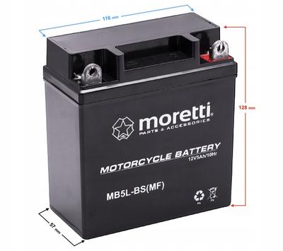 Moretti Gel Battery 12V Agm Gel Mb5L-Bs / 12N5-3B Strong Quality