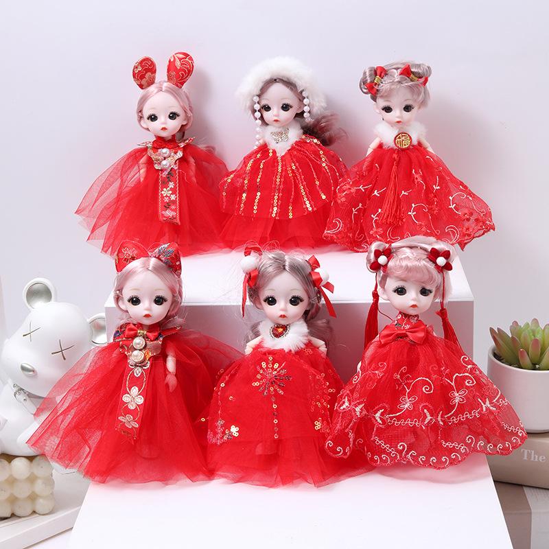 

13 Joint 17cm Vinyl Red Wedding Dress Costume Doll Toy Suit Opp белый/красный