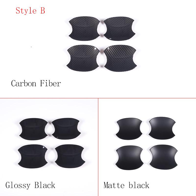 For Toyota Tundra 2022 2023 ABS Carbon fibre Car Outer Door Handle Bowl Cover Trim Protector Frame Sticker Exterior