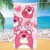 Cute Strawberry Bear Beach Towel Microfiber Printed Children'S Trumpet Cartoon Bear Beach Towel