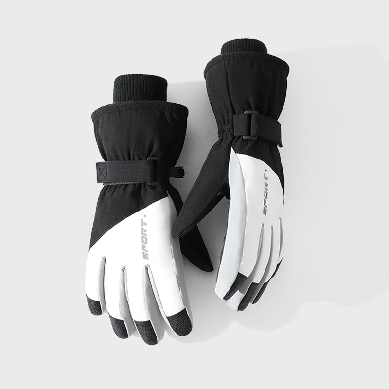 New Design Fashion Style Non-slip Windproof Winter Snowboard Women Ski Gloves Free чёрный