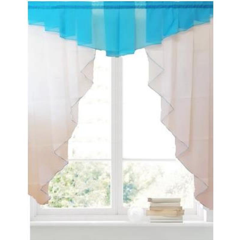 Weihnachtsvorhang 2er Set 78x63.5cm - Transparent Mit Golddruck Küchenvorhang