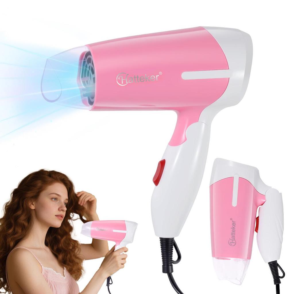 Hatteker Portable Hair Dryer Electric Home Use Hair Dryer Foldable Small Tube for Quick Drying