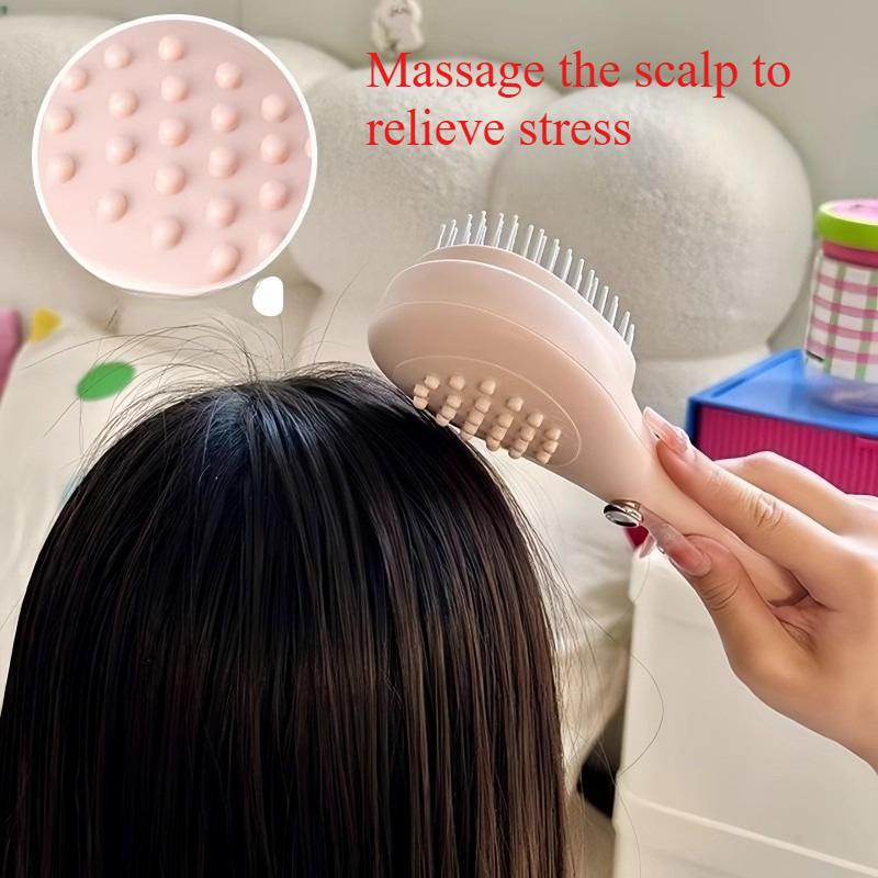 Female Retractable Anti-static Massage with One Click Cleaning Comb