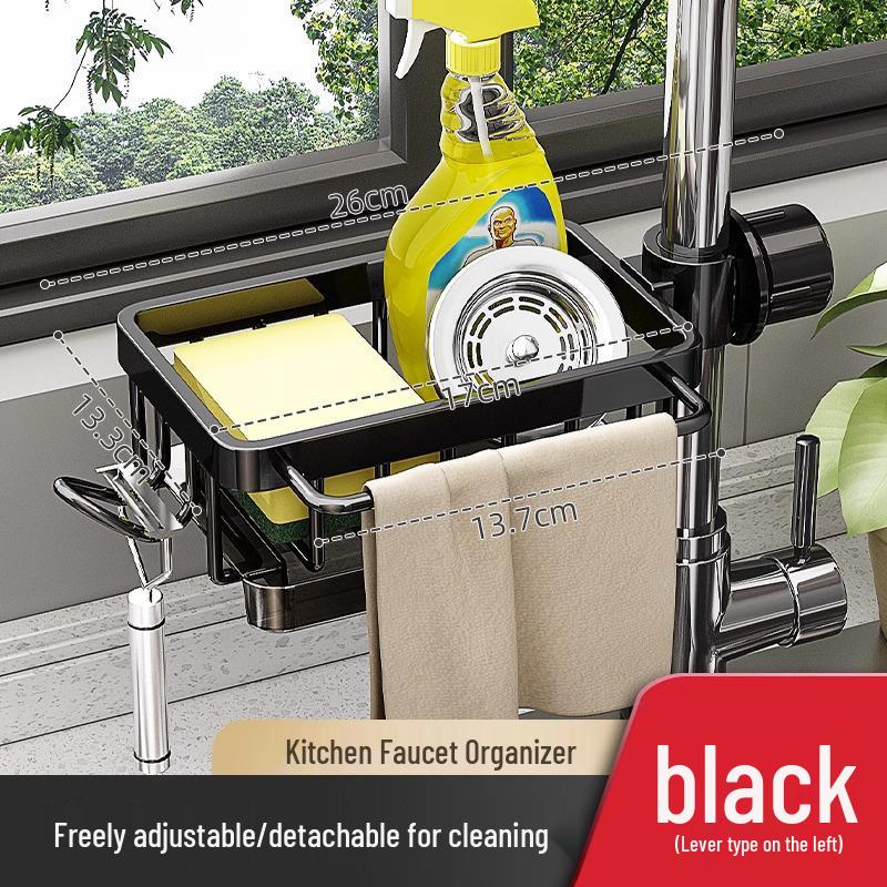 

Космический алюминий Кухонная стойка для хранения смесителя и держатель для посудной тряпки