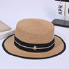 Womens Breathable Polyester Flat Top Sun Hat With Large Brim For Summer Wear