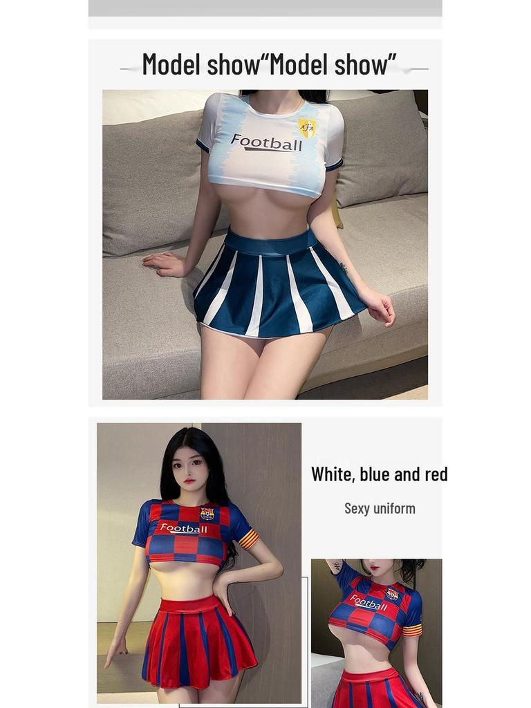 Cheerleader Temptation Football Baby Cosplay Set - Sexy Super Short Skirt & Uniform Erotic 2368