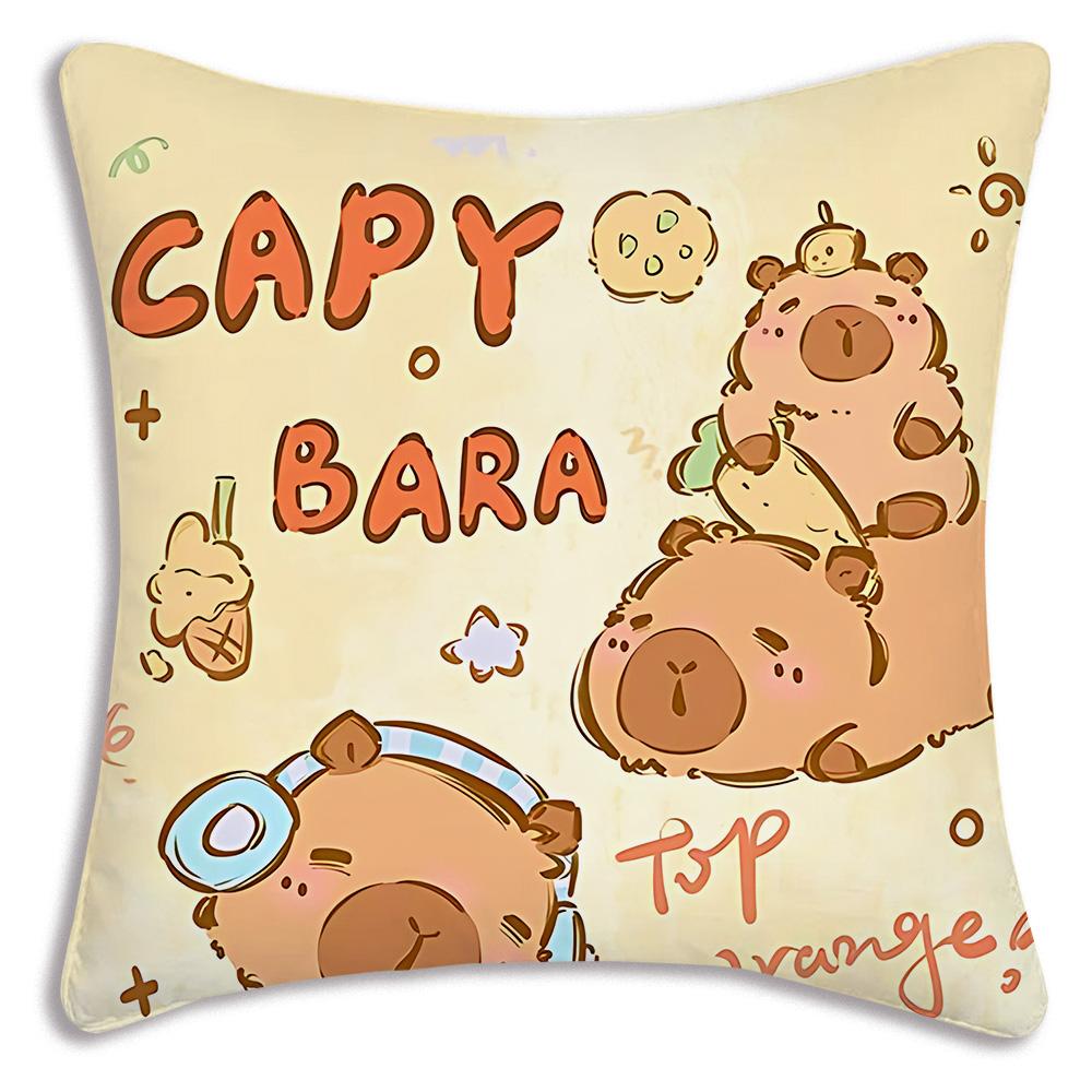 Cute animal C-Capybaras Pillow Covers Cartoon Sofa Decorative Home Double-sided Printing Short Plush Cute Cushion Cover