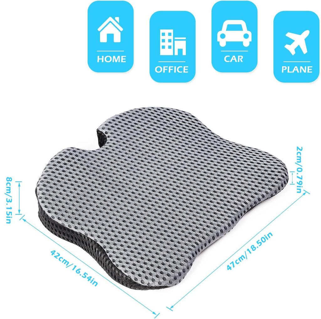 Car Wedge Seat Cushion Memory Foam Comfortable Seat Cushion-Orthopedic Support For Car Driver Seat Office Chair Wheelchairs
