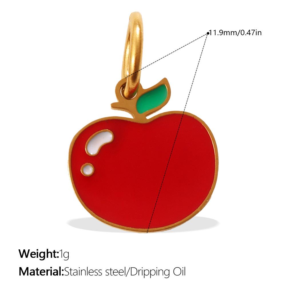 2026 Creative Simple and Versatile New Small Fresh Pendant Colored Dripping Strawberry Apple Cute Pendant Female