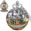 Mr. Rabbit and Girl Vintage Pocket Watch, with Chain, Can Be Used As a Gift, Necklace Pendant, Party Gift Jewelry Accessory