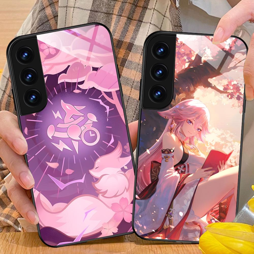 Game GI Miko Glass Mobile Phone Case for Samsung Galaxy A56 55 54 53 52 51 36 35 34 23 16 15 5G Colorful Cover