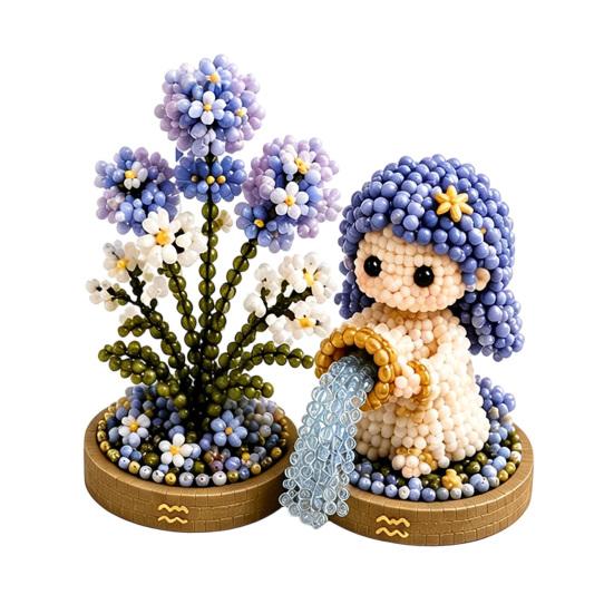 12 Zodiac Signs Bead Craft Kit DIY Beaded Garden Kit 3D Beaded Astrology