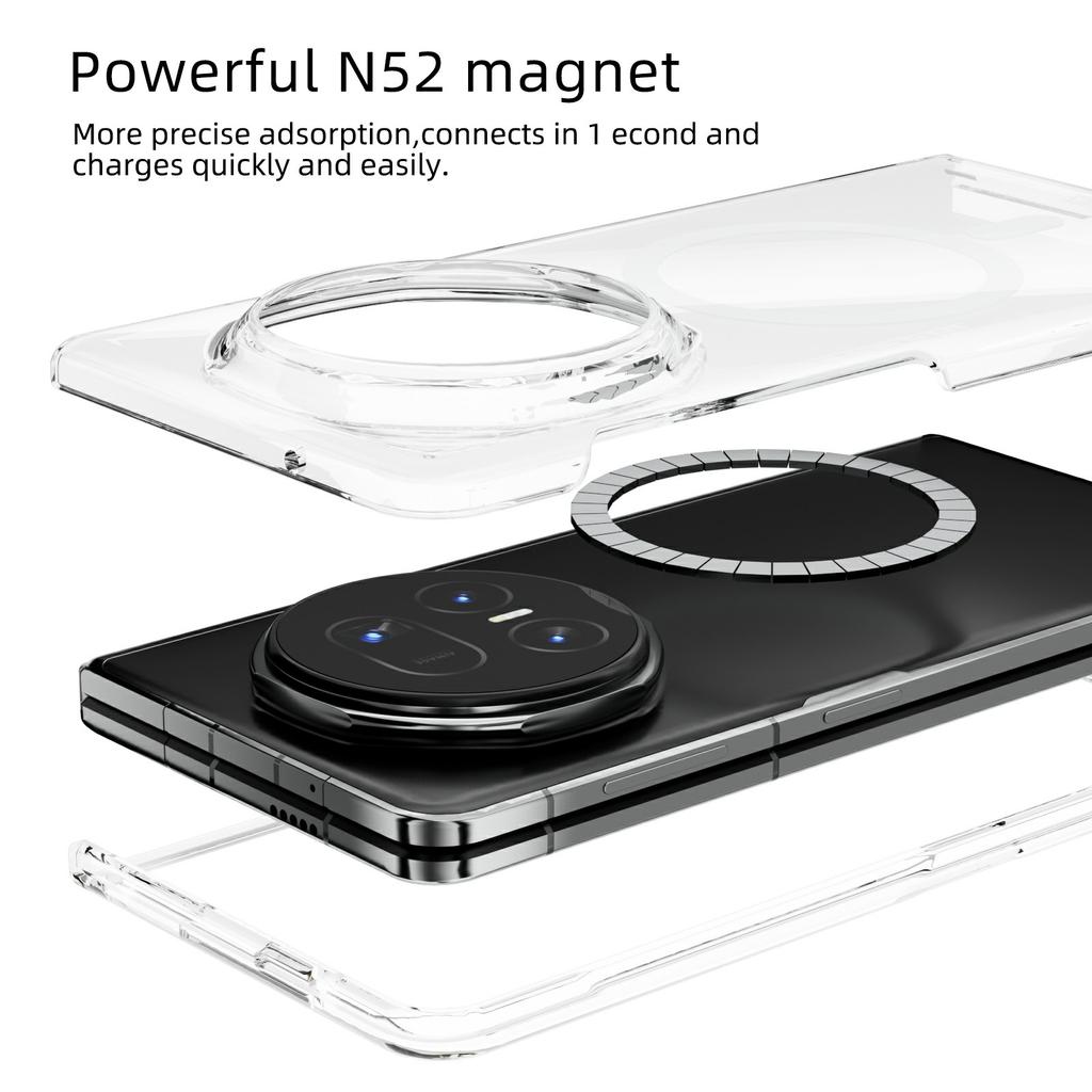 ABEEL For Honor Magic V5 5G Magnetic Case Clear PC Anti Scratch Phone Cover