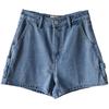 Summer 2025 Korean Style Women's Denim Cargo Shorts - Straight Leg, Versatile A-line
