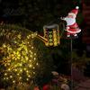 Illuminated Courtyard Decorations Solar Christmas Santa Yard Light Witch Skull Projection Garden Stake Lamp with Outdoor Lawn Ornaments for Halloween