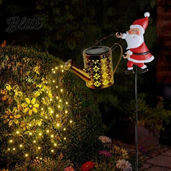 Illuminated Courtyard Decorations Solar Christmas Santa Yard Light Witch Skull Projection Garden Stake Lamp with Outdoor Lawn Ornaments for Halloween