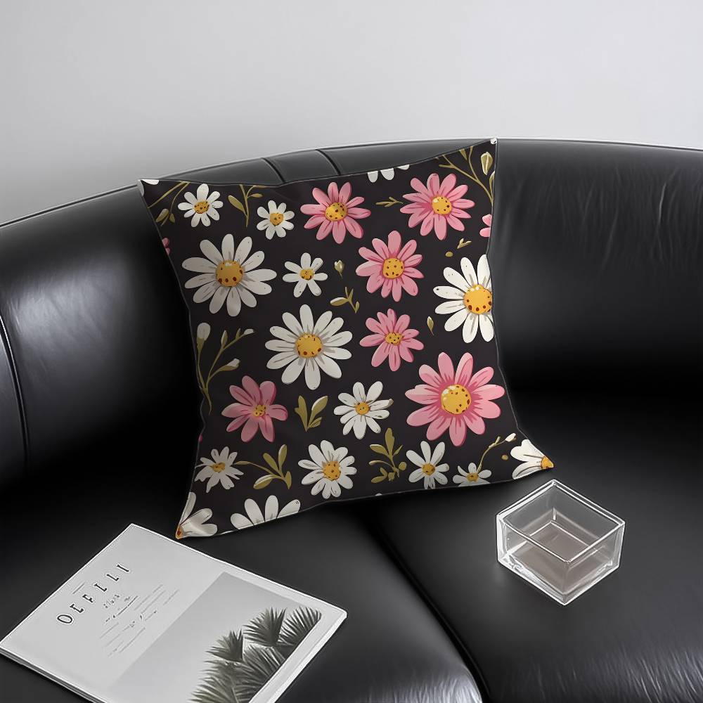 

Nice Flower Pillow Case Anti-dustmite Invisible zipper Sofa Bed 12x12Inch