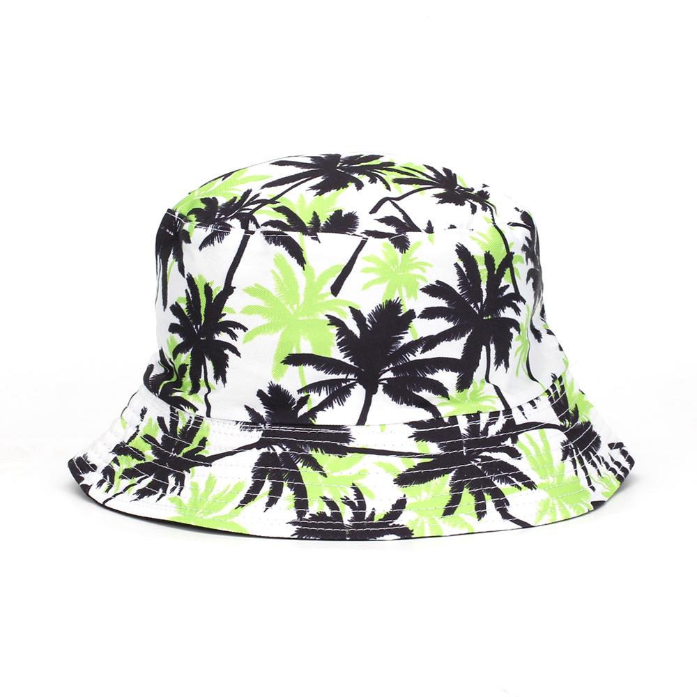 Outdoor Bucket Hat with Tropical Plant and Floral Print Unisex Casual Sun Protection Fishing Cap Lightweight and Breathable Design one size красный