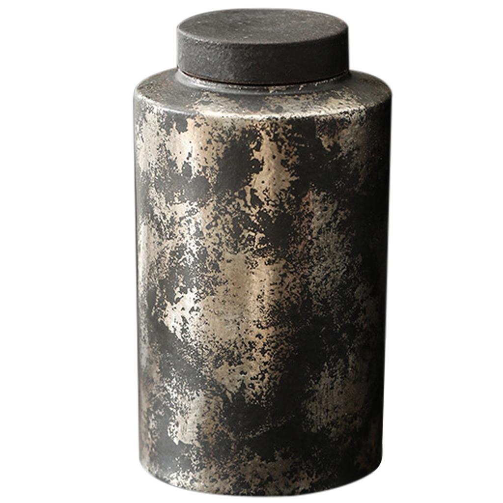 Hand-made Ceramic Tea Caddy Storage Container Vintage Ceramic Airtight Jar For Tea Lovers