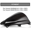 PSLER Windshield Windscreen Double Bubble for Suzuki GSXR600 GSXR750 K11 2011-2023 Black