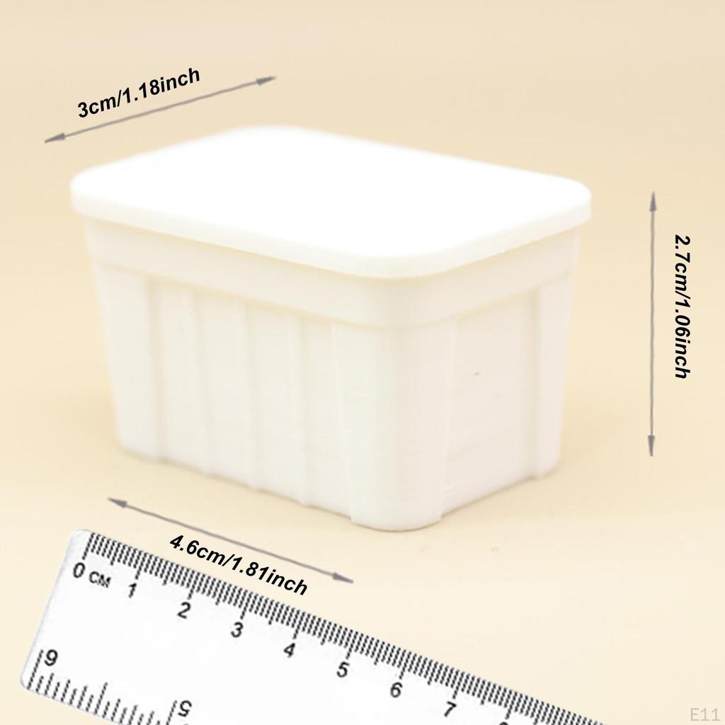 1/12 Miniature Storage Box with Lid Collections Mini Organizer Ornament for Micro Landscape DIY