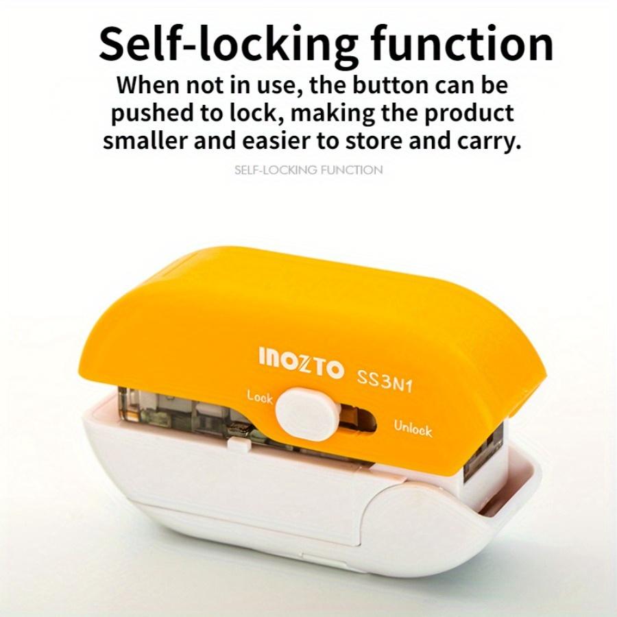 1PC 3-in-1 Creative Stapler Mini Portable Press Labor Saving Multi-function Needle-free Stapler Hole Punch Letter Opener