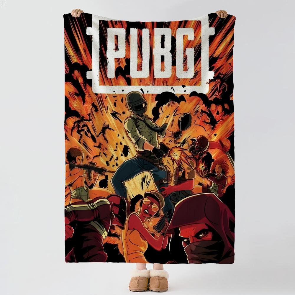 Spiel P-PUBG-G Dicker Komfort Flanell-Steppdecke, Vielseitig einsetzbar Innen Außen Tägliches Nickerchen