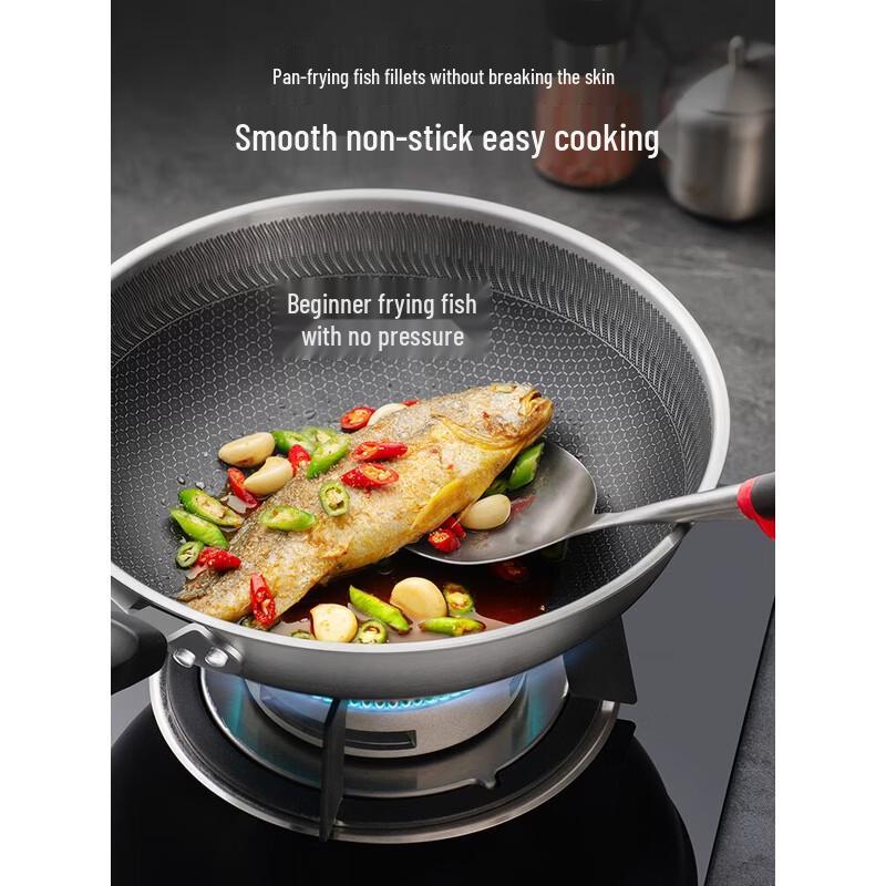 

Supor 304 Stainless Steel Honeycomb Non-Stick Wok