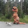 T-rex Inflatable Uit Tyrannosaurus Dinosaur Costume Child Kids Adult Role-playing Fancy Halloween Mascot Party Apparel
